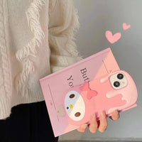 Cute My Melody Pink Ice Cream Soft Silicone Cases For iPhone 14 13 12 series