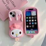 Cute My Melody Pink Ice Cream Soft Silicone Cases For iPhone 14 13 12 series