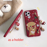 Cute Santa Claus Phone Case with Bracelet Holder Back Cover for IPhone 11 Pro MAX X XS XR XS MAX