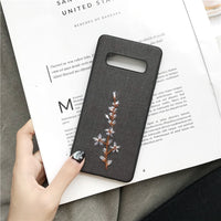 3D Embroidery Flower Phone Case For Samsung Galaxy S10 S10 Plus S10e S9 S9 Plus S8 Plus Note 9 Note 8