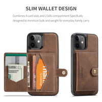 Detachable Card Slot Flip Leather Magnet Wallet Case for iPhone 15 14 13 12 series