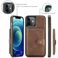 Detachable Card Slot Flip Leather Magnet Wallet Case for iPhone 15 14 13 12 series