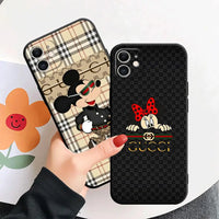 Cute Fashion Cartoon Mouse Matte Armor Case for iPhone 15 14 13 12 series