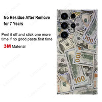 Dollars Decal Skin Back Protector Film Cover Money Design 3M Wrap Matte Stickers for Samsung Galaxy S23 S22 Ultra Plus