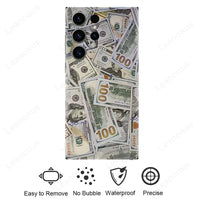 Dollars Decal Skin Back Protector Film Cover Money Design 3M Wrap Matte Stickers for Samsung Galaxy S23 S22 Ultra Plus