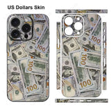 Dollars Decal Skin Back Protector Film Cover Money Design 3M Wrap Matte Stickers for iPhone 15 14 13 12 series