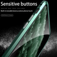 Double Sided Tempered Glass Magnetic Full Body Metal Frame Case For iPhone 11 Pro Max