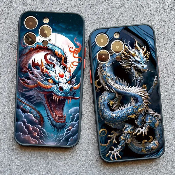Dragon Totem Vintage Dragon Shockproof Case For iPhone 15 14 13 series