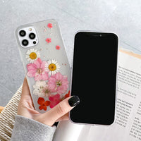 Dried Flower Beautiful Transparent Shockproof Case For iPhone 14 13 12 series