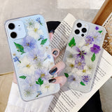 Dried Flower Beautiful Transparent Shockproof Case For iPhone 14 13 12 series