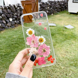 Dried Flower Beautiful Transparent Shockproof Case For iPhone 14 13 12 series