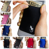 Elastic Lycra Cell Phone Wallet Case Credit ID Card Holder Pocket Stick On 3M Adhesive Universally fits most Cell Phone