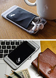 Elastic Lycra Cell Phone Wallet Case Credit ID Card Holder Pocket Stick On 3M Adhesive Universally fits most Cell Phone