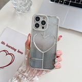 Electroplated Heart Gradient Glitter Shockproof Case For iPhone 14 13 12 series