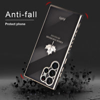 Electroplated Maple Leaf Silicone Case For Samsung S23 S22 S21 Ultra Plus