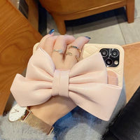 Bow Wrist Stand Diamond Leather Holder Case For iPhone 14 13 12 series