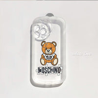 Trendy Cute Fashion Bear Silicone Case For iPhone 14 13 12 series