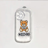 Trendy Cute Fashion Bear Silicone Case For iPhone 14 13 12 series