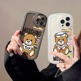 Trendy Cute Fashion Bear Silicone Case For iPhone 14 13 12 series