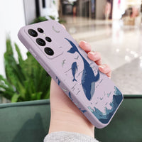 Fantasy Whale Liquid Silicone Case For Samsung Galaxy S23 S22 S21 series