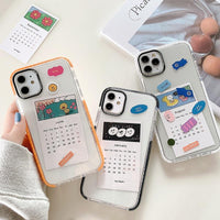 Fashion 2020 Calendar Card High Quality Clear Soft TPU Phone Case for iPhone 11 Series