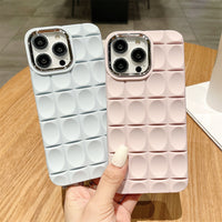 3D Rhombic Lattice Soft Silicone Shockroof Case For iPhone 14 13 12 series