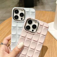 3D Rhombic Lattice Soft Silicone Shockroof Case For iPhone 14 13 12 series