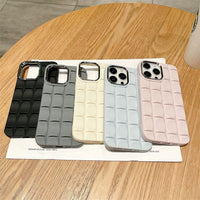 3D Rhombic Lattice Soft Silicone Shockroof Case For iPhone 14 13 12 series