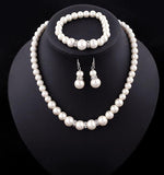 Pearl Silver Plated Clear Crystal Jewelry Sets