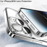 Electroplate Lens Protection Transparent Case For iPhone 15 14 13 series