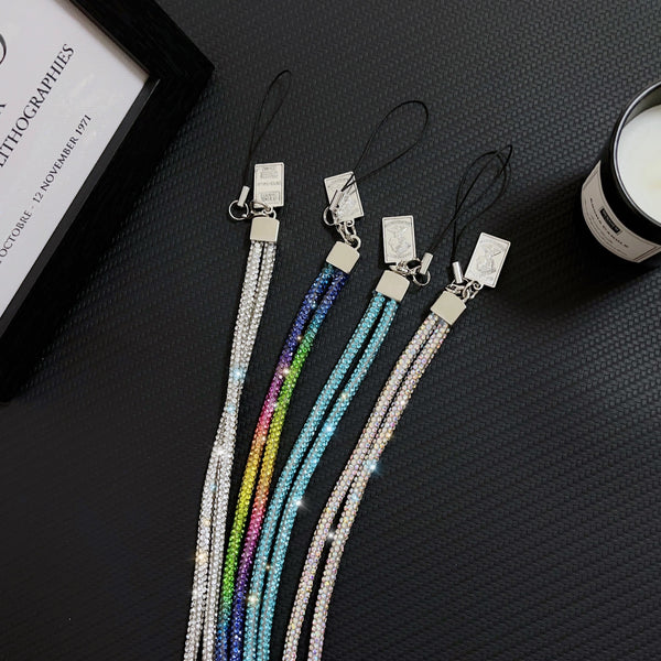 Flashy Drilling Necklace Wrist Strap Lanyard For iPhone Samsung Phones