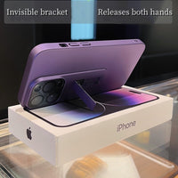 Invisible Stand Holder Bracket Matte Case for iPhone 14 13 series