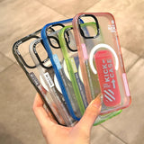 Invisible Kickstand Magnetic Transparent Matte Silicone Case for iPhone 15 14 series