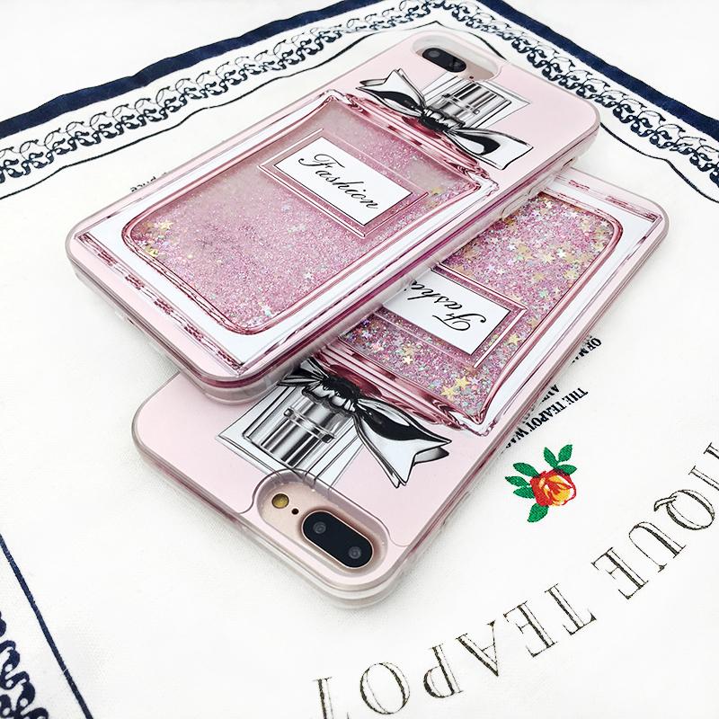 Losin Perfume Case Compatible with iPhone XR Luxury Bling Diamond Rhinestone Bow Perfume Bottle Furry Plush Ball Bling Glitter Gemstone Soft TPU