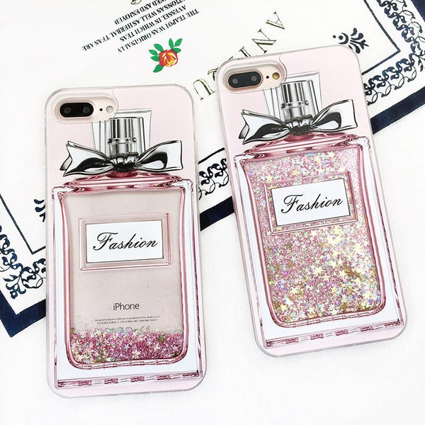 Fashion Luxury Girl Pink Bling Perfume Bottle Phone Case For X iPhone 7/8 plus 6plus