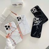 Fashion Marble Pattern Anti-Knock Soft Case for iPhone 15 14 13 12 series