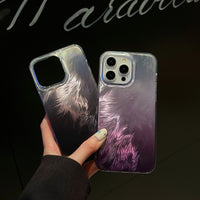 Fashion Shiny Dream Feather Pattern Shockproof Colorful Hard Case For iPhone 15 14 13 12 series