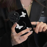 White Butterfly Shockproof Soft Case For iPhone 14 13 12 series