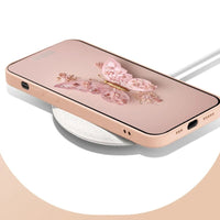 Fairy Butterfly Pattern Lady Glass Case for iPhone 15 14 13 12 series