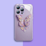 Fairy Butterfly Pattern Lady Glass Case for iPhone 15 14 13 12 series