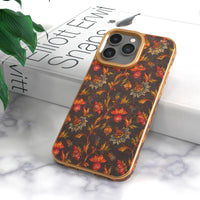 Floral Texture Luxury Wooden Lens Protection Shockproof Case For iPhone 15 14 13 12 series