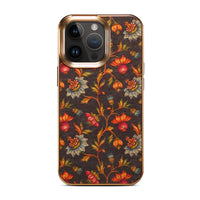 Floral Texture Luxury Wooden Lens Protection Shockproof Case For iPhone 15 14 13 12 series