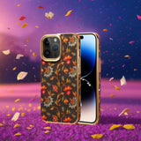 Floral Texture Luxury Wooden Lens Protection Shockproof Case For iPhone 15 14 13 12 series