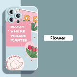 Flower Blossom Girl Shockproof Bumper Matte Silicone Case For iPhone 14 13 12 series