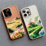 Flower Field Cloud Scenery Shockproof Silicone Case For iPhone 14 13 12 series