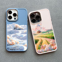 Flower Field Cloud Scenery Shockproof Silicone Case For iPhone 14 13 12 series