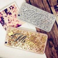 Cute Exclusive Customize Name Personal Glitter soft phone case For 5s SE 6s 7 8 X