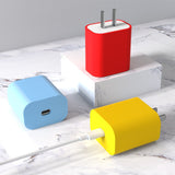 18W 20W Charger Simple Solid Color Silicone Protector Case For iPhone