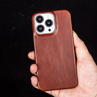 Oil Wax Leather Case For iPhone 14 13 12 series