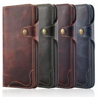 iPhone X Vintage Style Genuine Leather Wallet Case With Card Slots